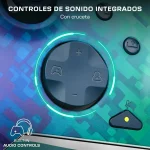 Controles de sonido integrados con cruceta para gaming con luces LED