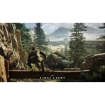Imagen de James Bond en un entorno natural, corriendo hacia un paisaje montañoso con árboles y un río en el fondo, en el juego First Light