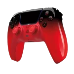 Mando de PlayStation 5 rojo con degradé negro, ideal para gamers con estilo